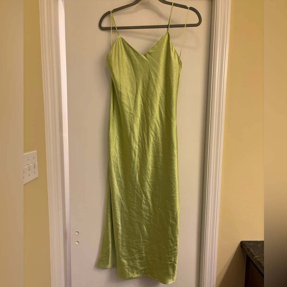 NWT Lucy Paris Collette Lime Green Midi Dress